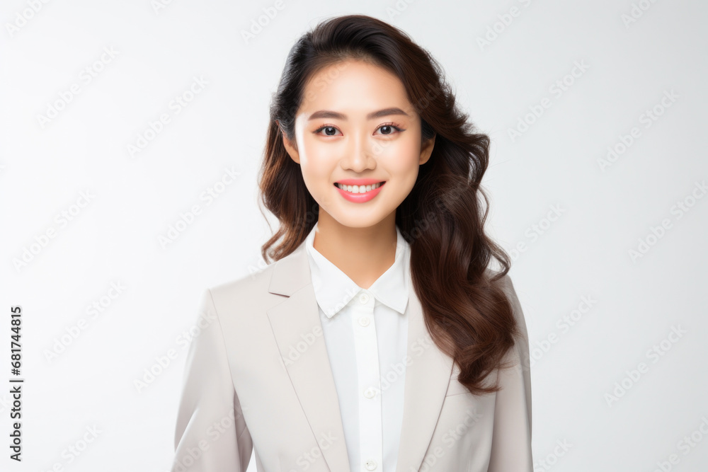 Professional businesswoman posing for picture. This image can be used for marketing materials, corporate websites, or business presentations Professional businesswoman posing for picture. This image can be used for marketing materials, corporate websites, or business presentations
