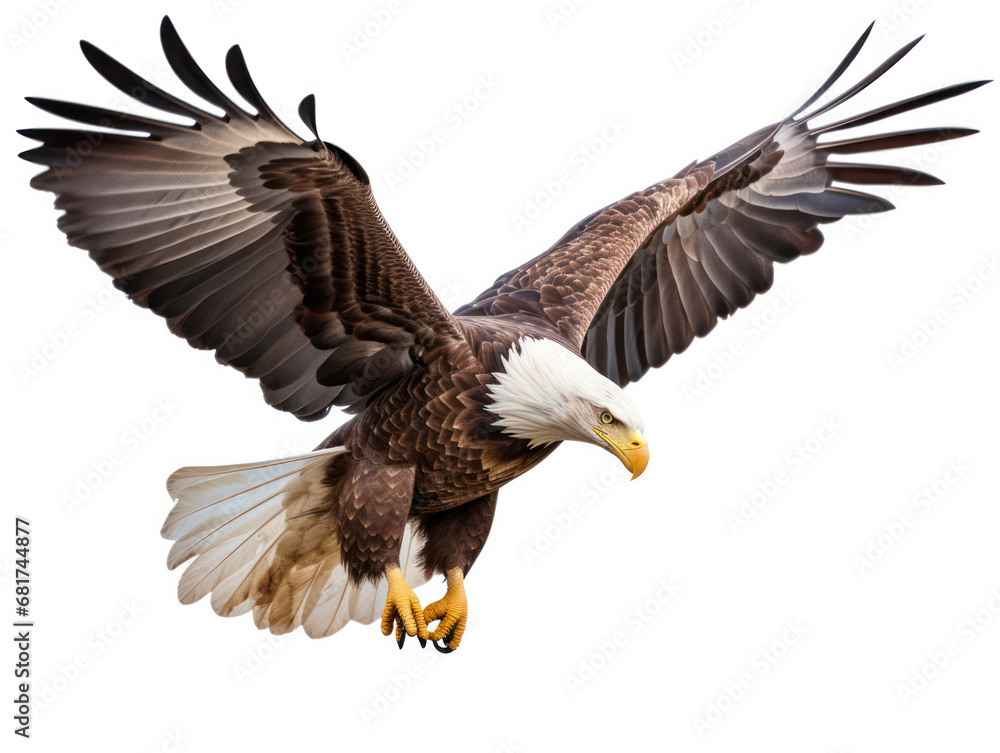 Bald Eagle Studio Shot Isolated on Clear White Background, Generative AI Bald Eagle Studio Shot Isolated on Clear White Background, Generative AI