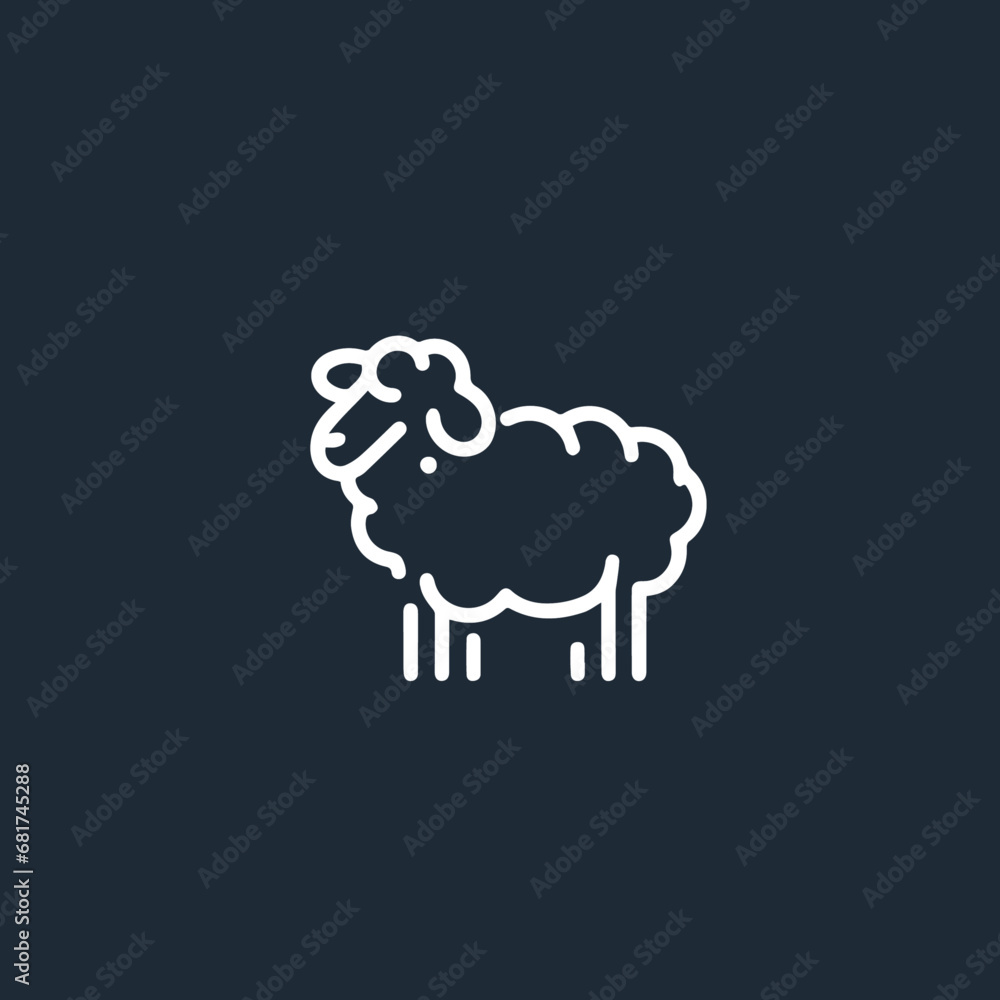 Obraz premium vector lineart logo of sheep