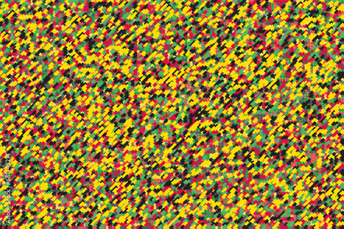 Repeating Rastafarian Ethiopian Colours Random Size Lozenges Background Making African Style Patchwork Visual Effect - Green Red and Yellow on Backdrop - Wallpaper Graphic Design