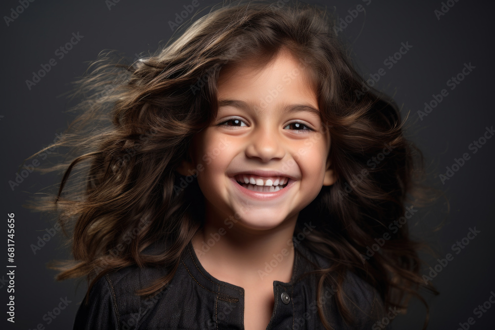 Picture of young girl with long brown hair, smiling directly at camera. This image can be used for various purposes, such as advertisements, blog posts, or social media content Picture of young girl with long brown hair, smiling directly at camera. This image can be used for various purposes, such as advertisements, blog posts, or social media content
