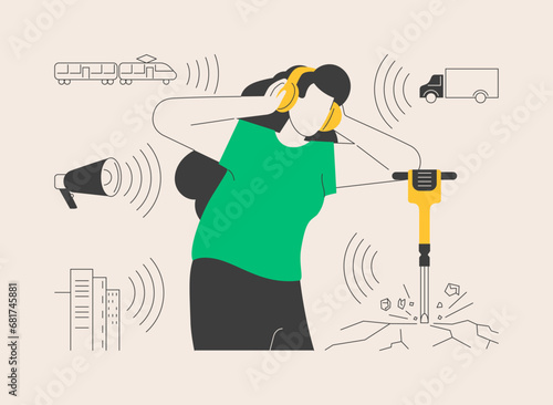 High noise level abstract concept vector illustration.