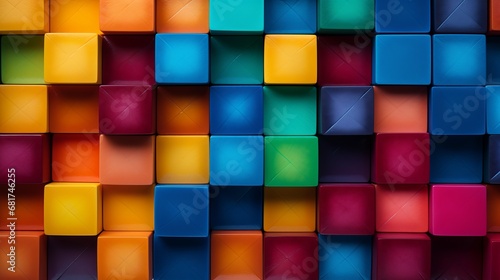 Colorful squares course of action top view