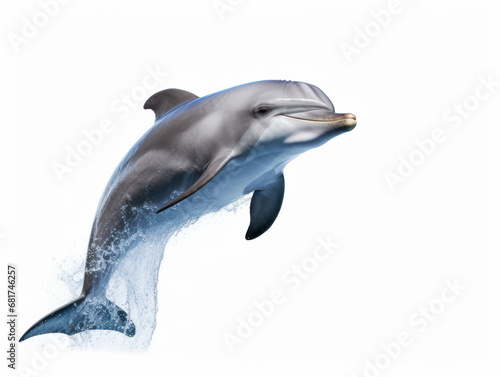 Dolphin Studio Shot Isolated on Clear White Background  Generative AI