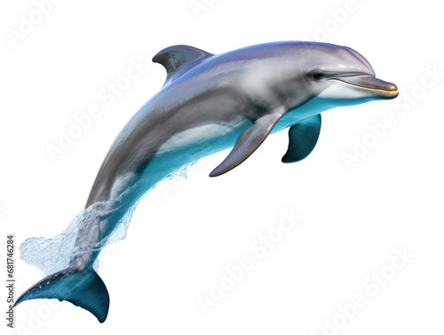 Dolphin Studio Shot Isolated on Clear White Background, Generative AI