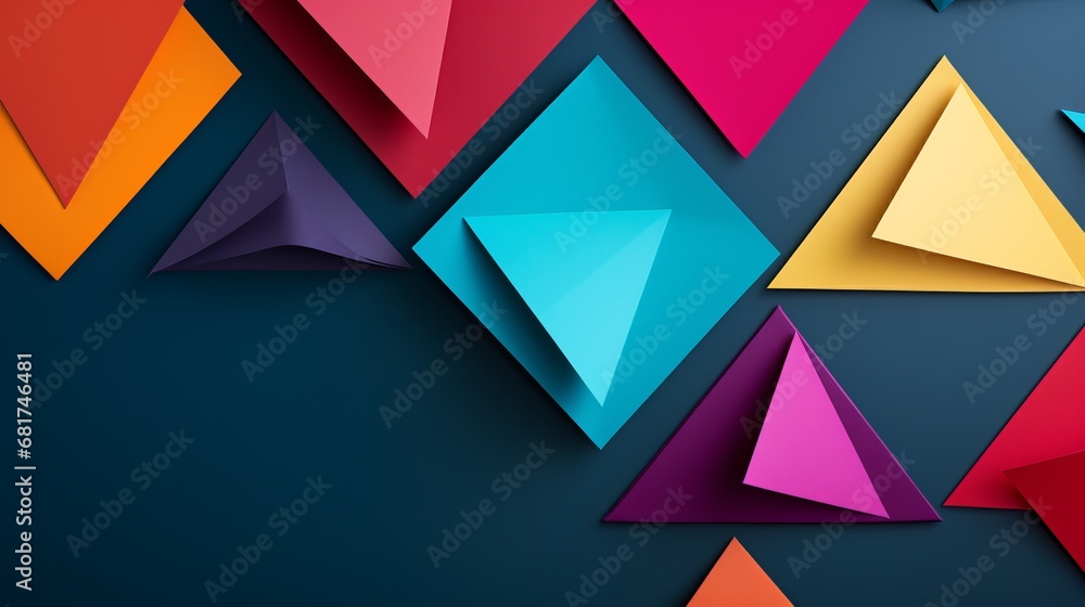 Colorful triangle paper shape set Colorful triangle paper shape set
