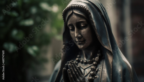 Religion beauty in a small statue, symbolizing spirituality and love generated by AI