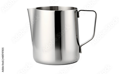 Attractive Milk Frothing Pitcher Isolated on Transparent Background PNG.