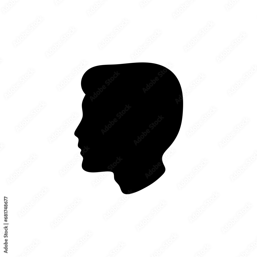 Head icon silhouette. Profile silhouette face.