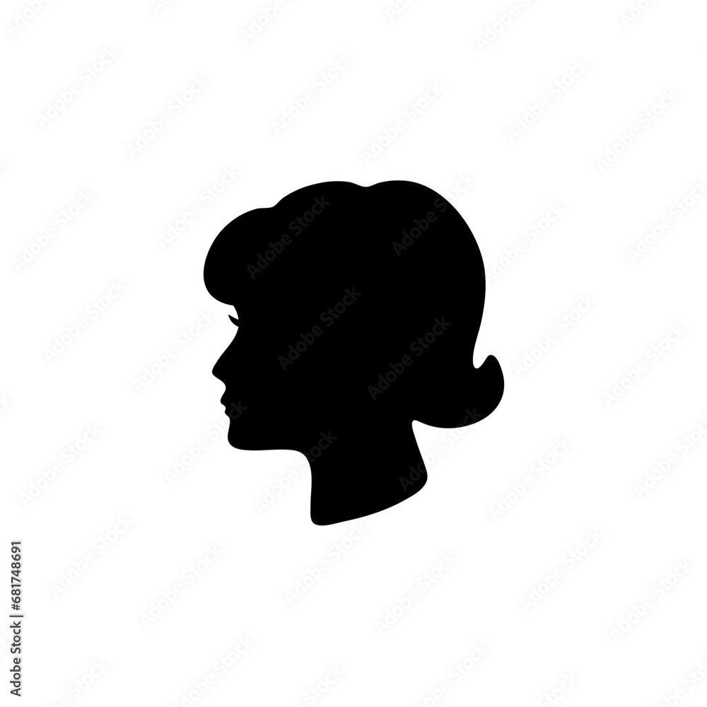 Head icon silhouette. Profile silhouette face.