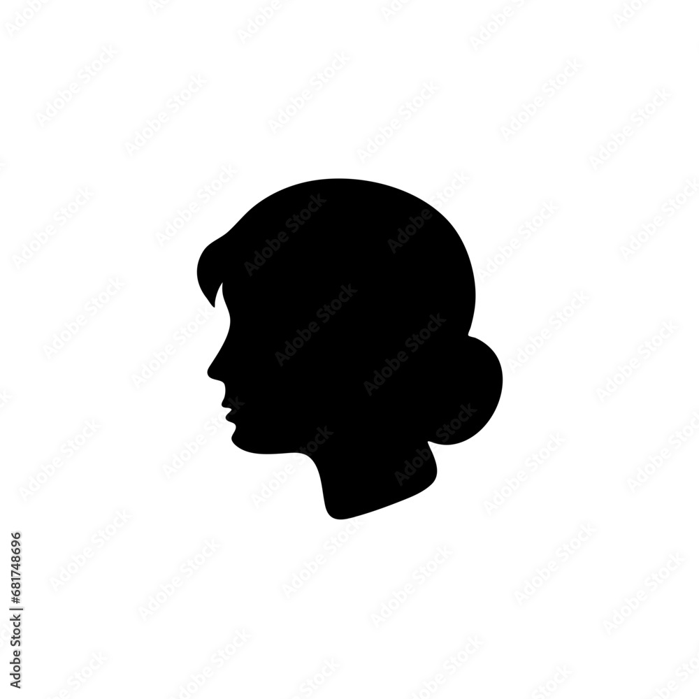 Head icon silhouette. Profile silhouette face.