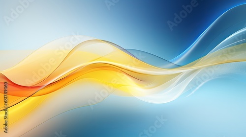 Gleaming wavy blue and yellow theoretical background