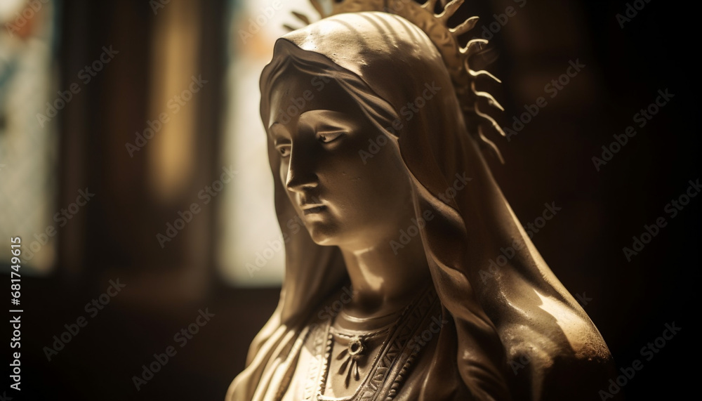 Christianity history illuminated through ancient sculptures and famous monuments generated by AI Christianity history illuminated through ancient sculptures and famous monuments generated by AI