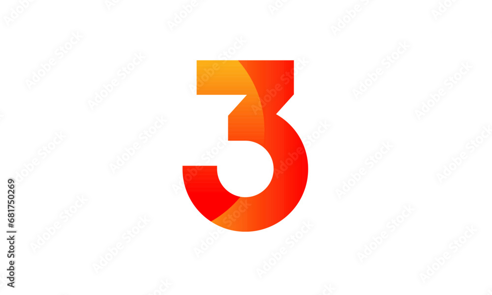 Red Orange Number Modern Fresh Logo Red Orange Number Modern Fresh Logo