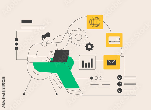 Cloud management abstract concept vector illustration.