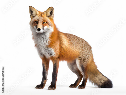 Fox Studio Shot Isolated on Clear White Background, Generative AI