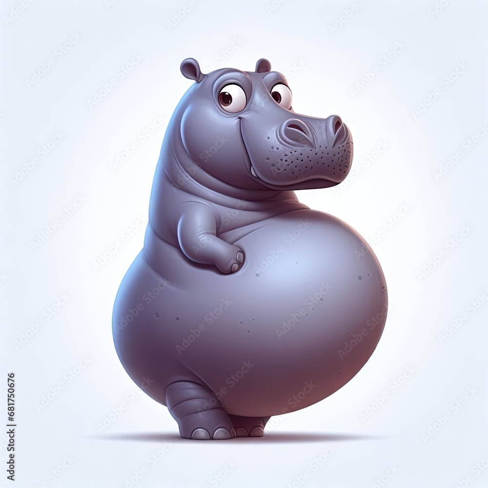 3D Cartoon Hippopotamus 3D Cartoon Hippopotamus