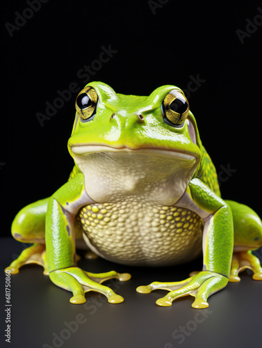 Frog Studio Shot Isolated on Clear Black Background, Generative AI