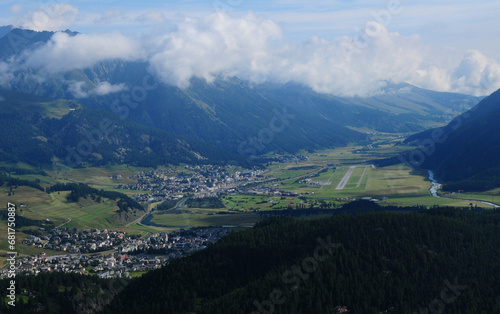 Airport Samedan, Upper Engadin, canton Graubünden, where Europe's highest Airport is located