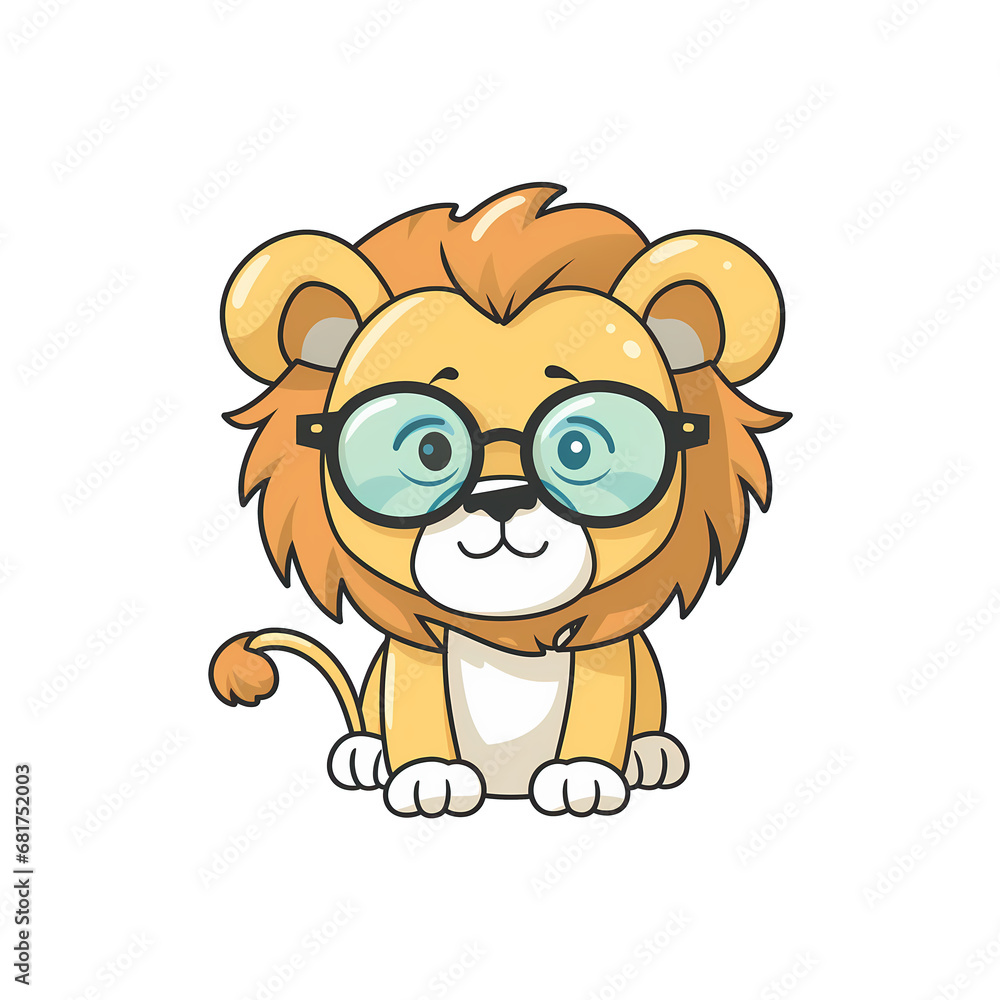 Obraz premium ai generated, layered, no background, baby lion, lion cub for baby shower, invitation and other projects, png file
