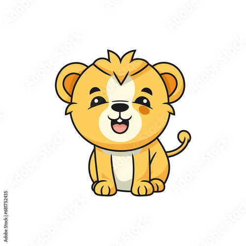 ai generated  layered  no background  baby lion  lion cub for baby shower  invitation and other projects  png file