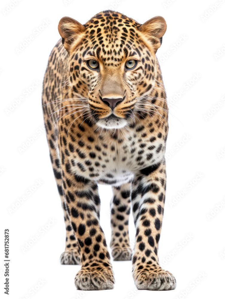 Obraz premium Leopard Studio Shot Isolated on Clear White Background, Generative AI