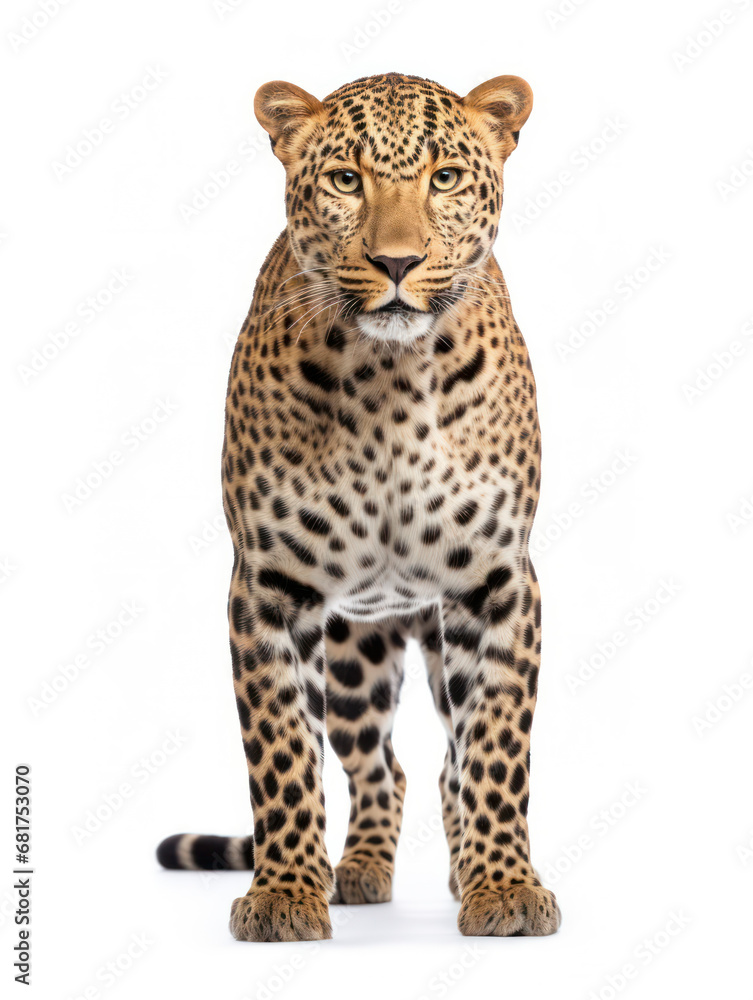 Leopard Studio Shot Isolated on Clear White Background, Generative AI Leopard Studio Shot Isolated on Clear White Background, Generative AI