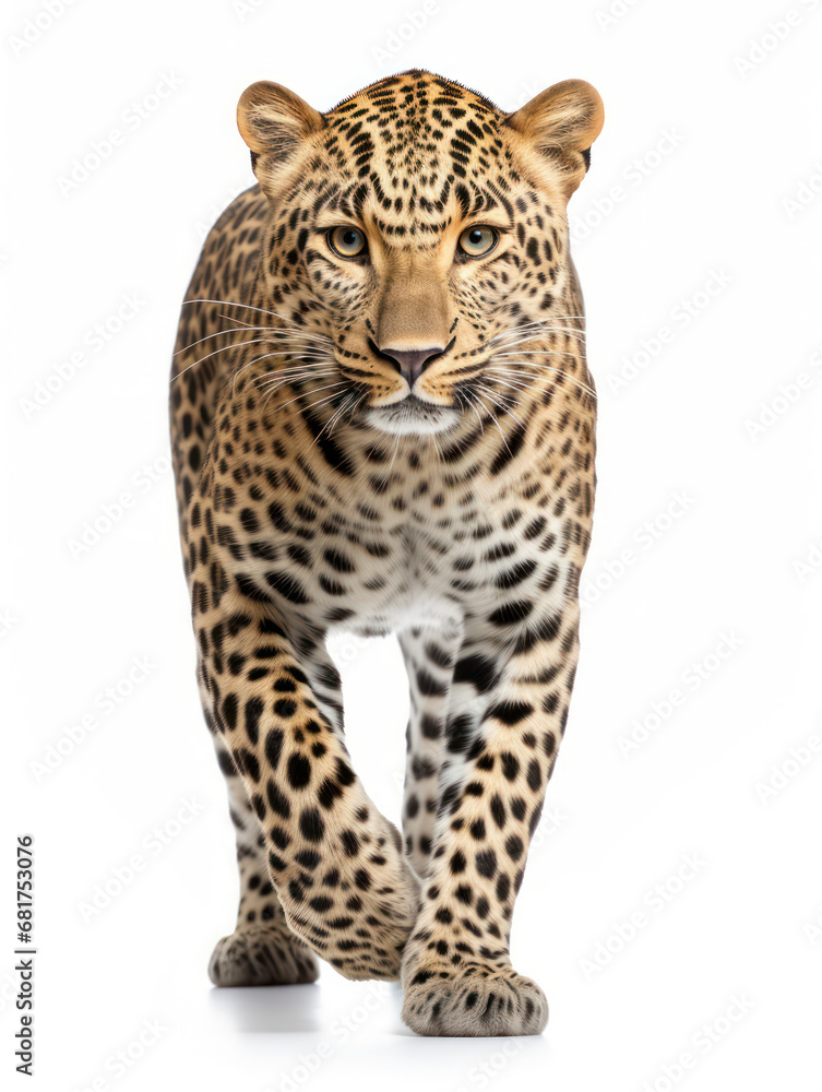 Obraz premium Leopard Studio Shot Isolated on Clear White Background, Generative AI