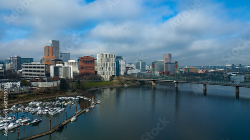 Downtown Portland Oregon on a Cloudy Day