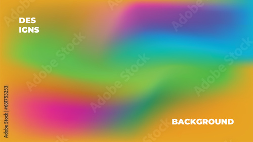 vector illustration of colorful gradient design. Stylish fluid hipster graphics. fluid background for poster design. Blue, yellow, red, orange, pink and green. Banner background and social media post
