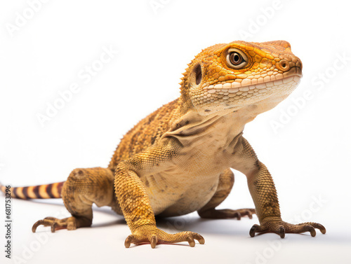 Lizard Studio Shot Isolated on Clear White Background  Generative AI