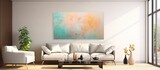 In a vintage-inspired art piece, an abstract design with textured elements grabs attention as light disperses across the space, creating a blur of colors resembling a decorative wallpaper backdrop.