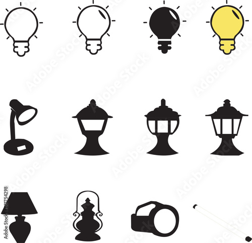 lamp, icon, street, post, vector, light, lampshade, lightning, home, icons, interior, vectors, electricity, bulb, power, lighting, symbol, bright, head, lamps, posts, sets