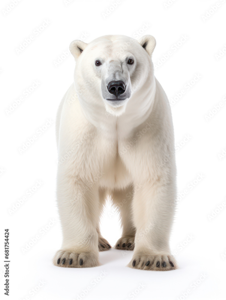 Polar Bear Studio Shot Isolated on Clear White Background, Generative AI Polar Bear Studio Shot Isolated on Clear White Background, Generative AI