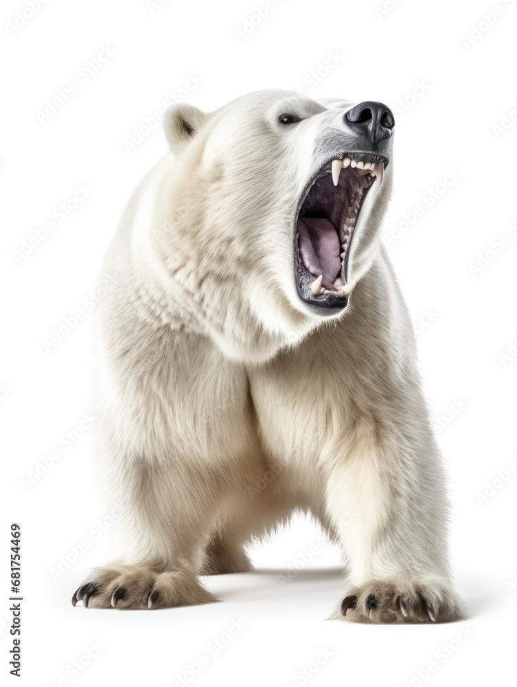 Polar Bear Studio Shot Isolated on Clear White Background, Generative AI Polar Bear Studio Shot Isolated on Clear White Background, Generative AI