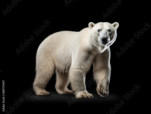 Polar Bear Studio Shot Isolated on Clear Black Background  Generative AI