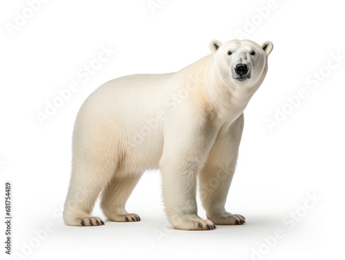 Polar Bear Studio Shot Isolated on Clear White Background  Generative AI