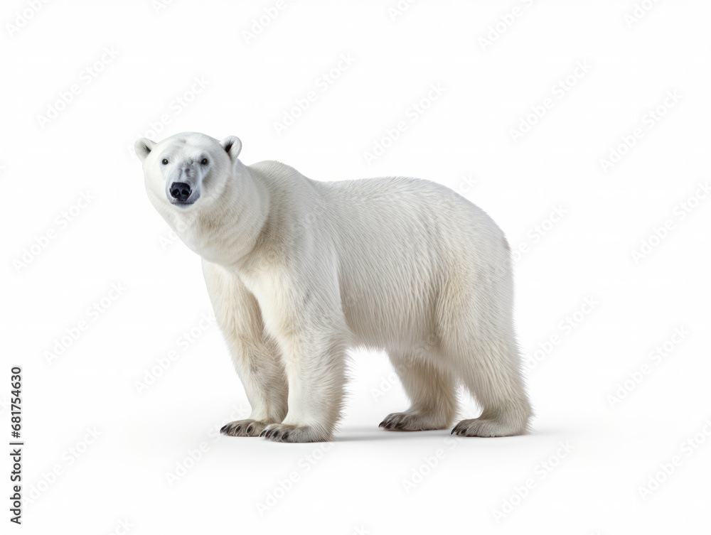 Polar Bear Studio Shot Isolated on Clear White Background, Generative AI Polar Bear Studio Shot Isolated on Clear White Background, Generative AI