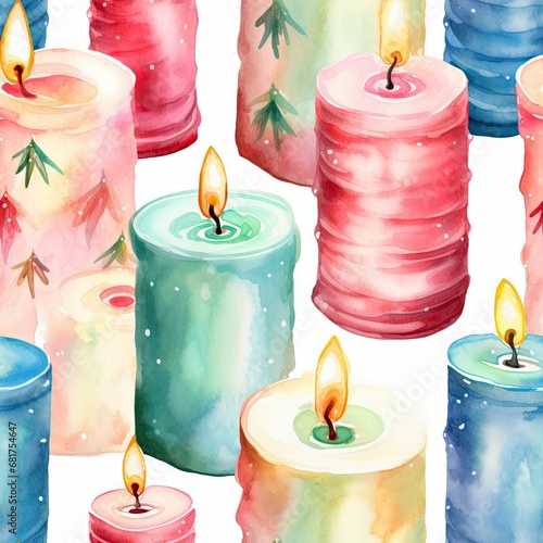 chrisstmas canddles themed seamless texture photo