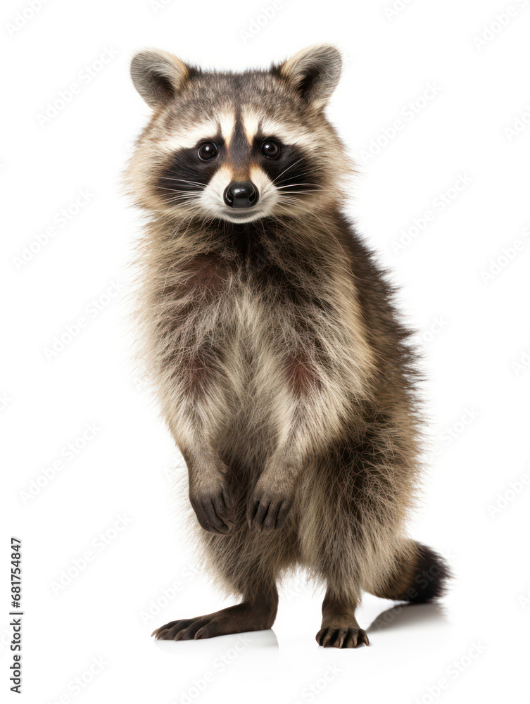 Fototapeta premium Raccoon Studio Shot Isolated on Clear White Background, Generative AI
