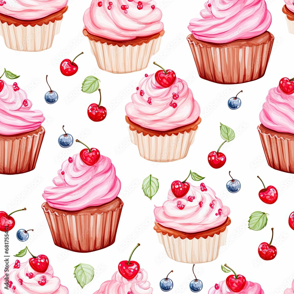 christmas themed seamless cupcake texture christmas themed seamless cupcake texture