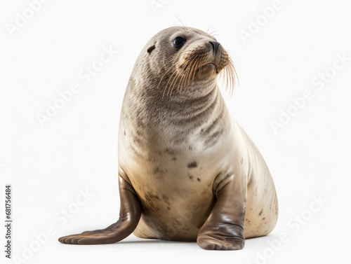 Seal Studio Shot Isolated on Clear White Background, Generative AI © Vig