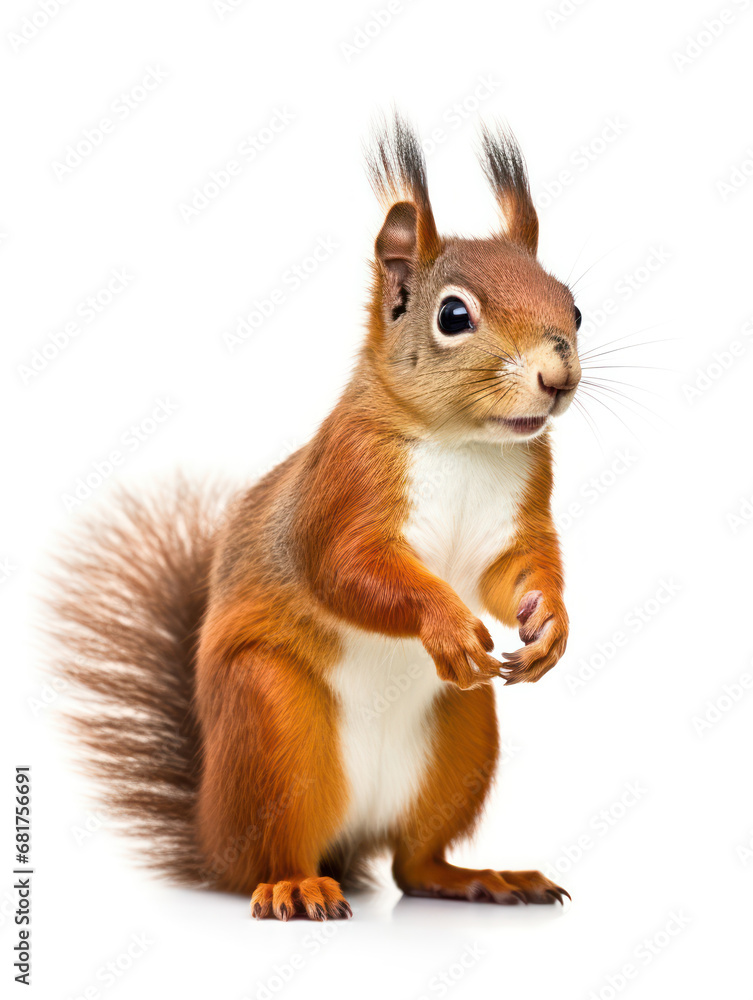 Squirrel Studio Shot Isolated on Clear White Background, Generative AI Squirrel Studio Shot Isolated on Clear White Background, Generative AI