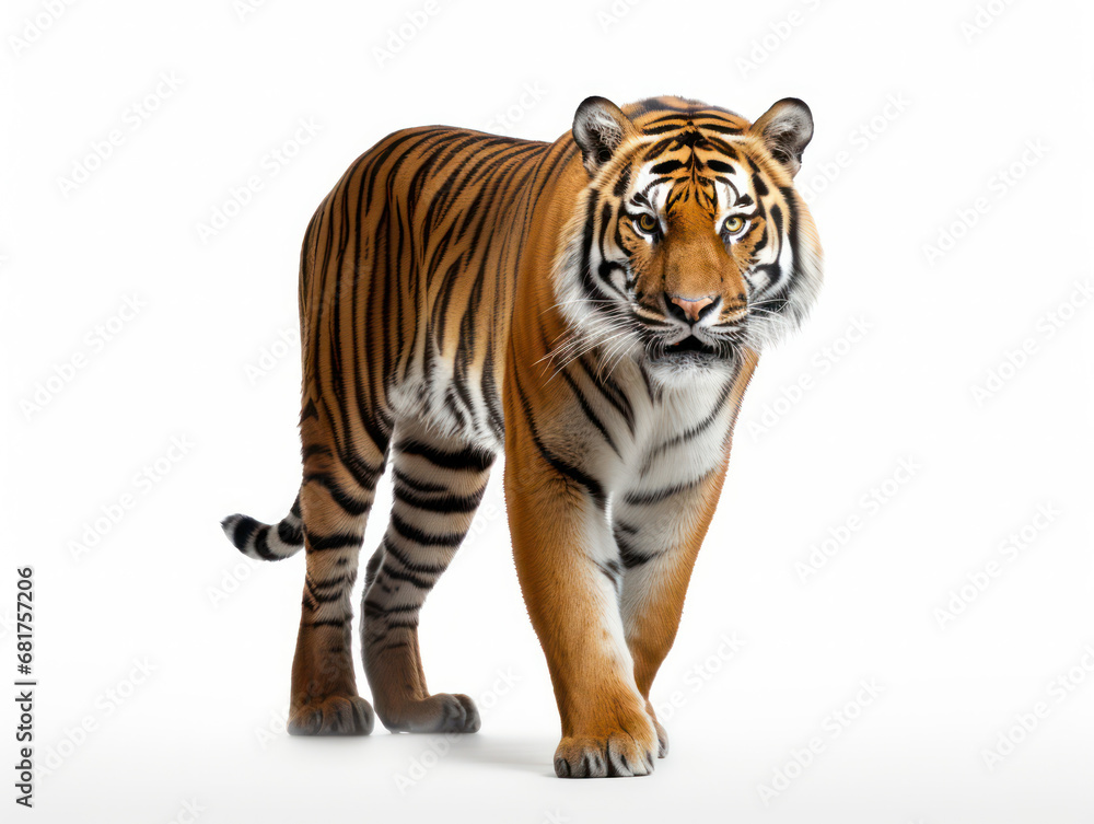 Tiger Studio Shot Isolated on Clear White Background, Generative AI Tiger Studio Shot Isolated on Clear White Background, Generative AI