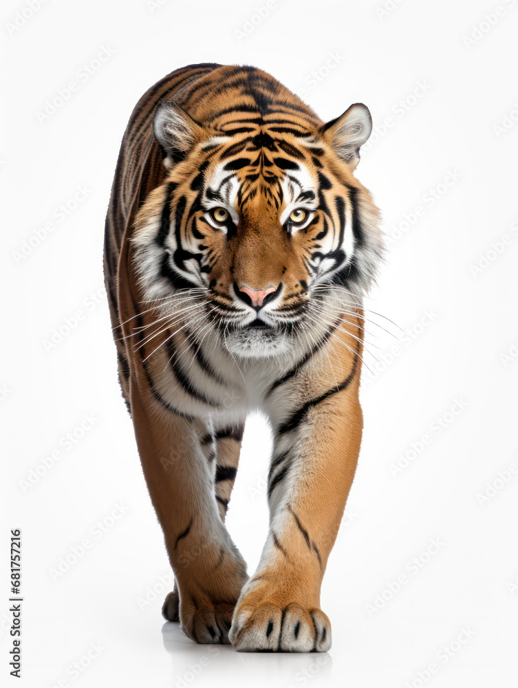 Tiger Studio Shot Isolated on Clear White Background, Generative AI