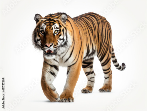 Tiger Studio Shot Isolated on Clear White Background  Generative AI