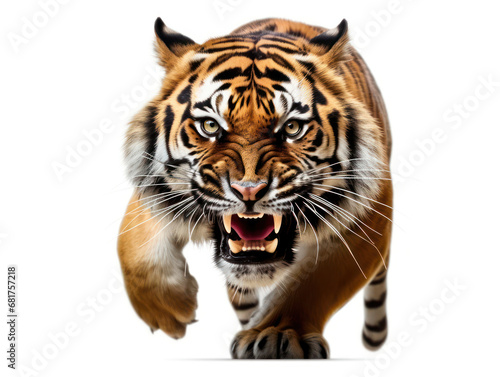 Tiger Studio Shot Isolated on Clear White Background  Generative AI