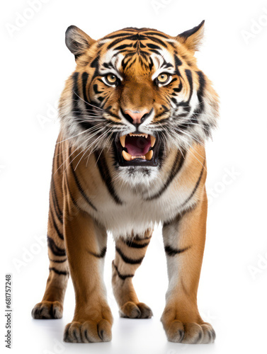 Tiger Studio Shot Isolated on Clear White Background  Generative AI