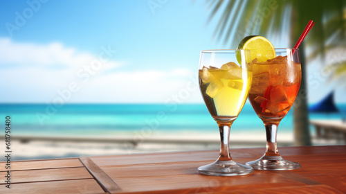 Two cocktails at the beach