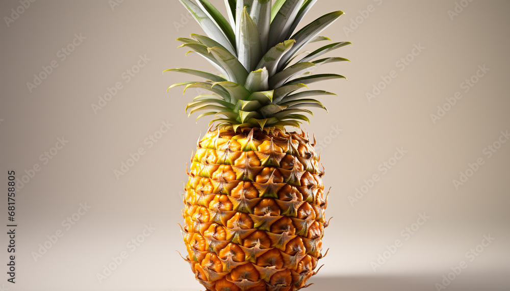 Fresh, ripe pineapple a healthy, tropical summer snack generated by AI
